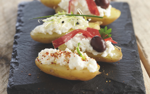 Tapas de Ratte du Touquet au chèvre