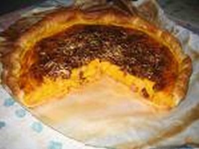 Tarte au potiron et champignons de Paris