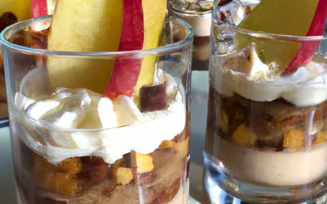 Verrine de boudin blanc aux pommes et chantilly de marrons