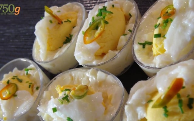 Petites verrines façon œuf mimosa