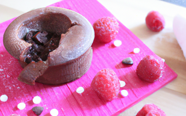 Fondant au chocolat framboisé