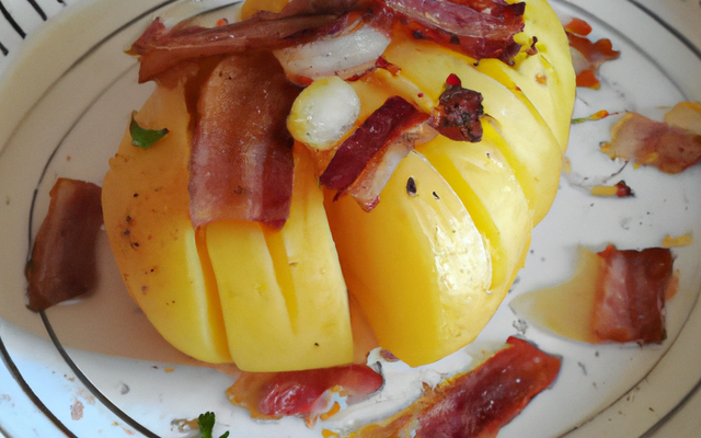 Pomme de terre fourrée aux lardons