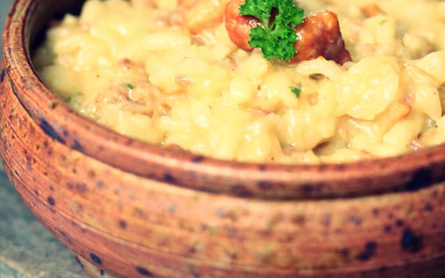 Risotto aux girolles et chair à saucisse