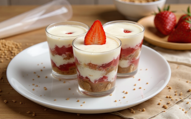 Tiramisu aux fraises et spéculoos en verrine
