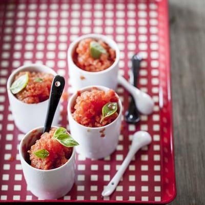 Sorbet Tomacouli, basilic et citron