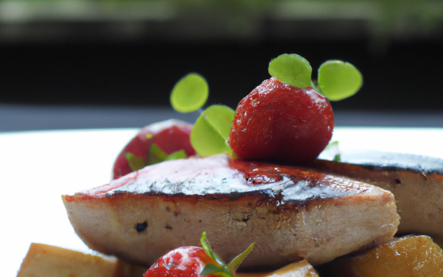 Foie gras aux pommes et fraises