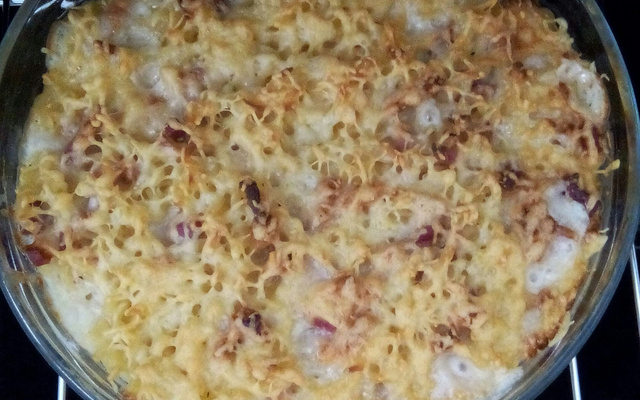 Gratin de pâtes au jambon
