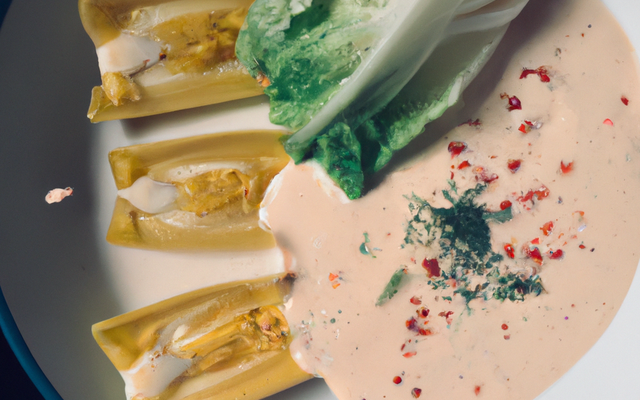 Crème d'endives et sa raviole de crabe