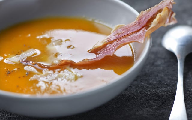 Crème de butternut et Jambon de Bayonne Aoste Sélection