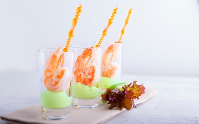 Verrines avocat crevette