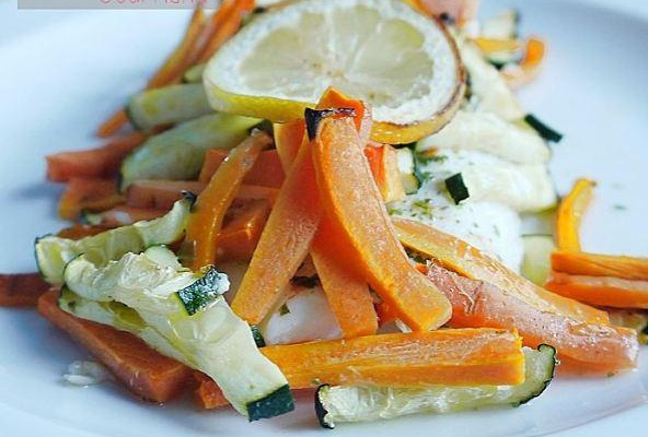 Papillotes de cabillaud aux petits légumes