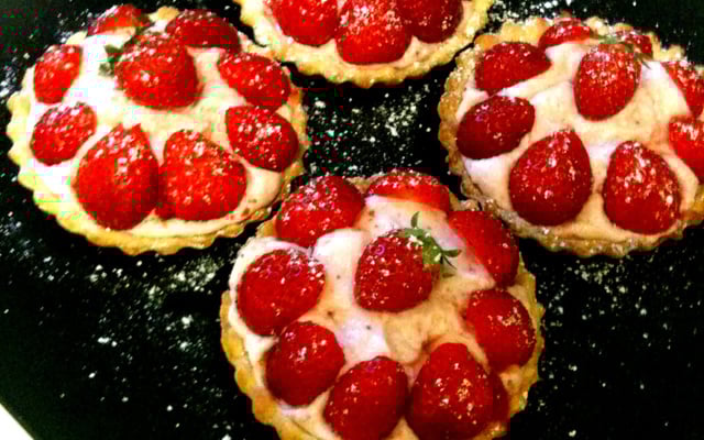 Tarte aux fraises aérienne