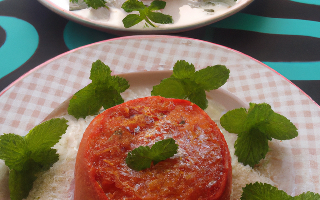 Tomates soufflées au Pur Brebis Pyrénées et à la menthe