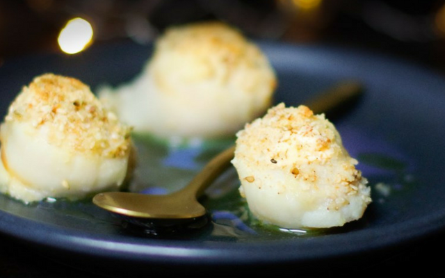 Saint Jacques parmesan et noisettes