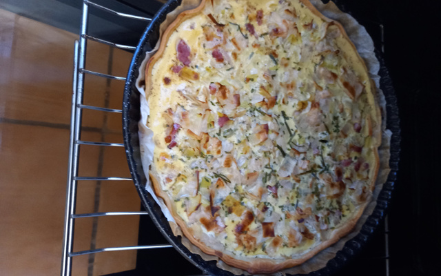 Quiche poireaux lardons