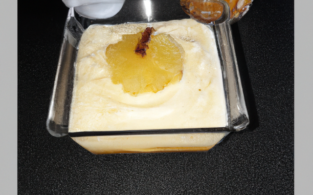 Ananas caramélisé et mousse de coco
