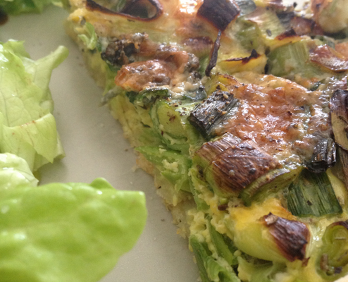 Quiche aux poireaux aux notes de noix