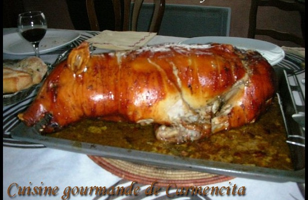 Cochon de lait rôti au four