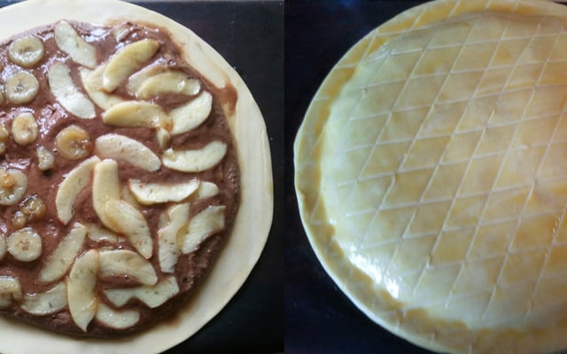 Galette chocolat mi banane mi pomme