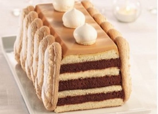La bûche chocolat caramel