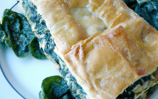 Feuilleté d'épinards et dés de Pont-l'Avêque