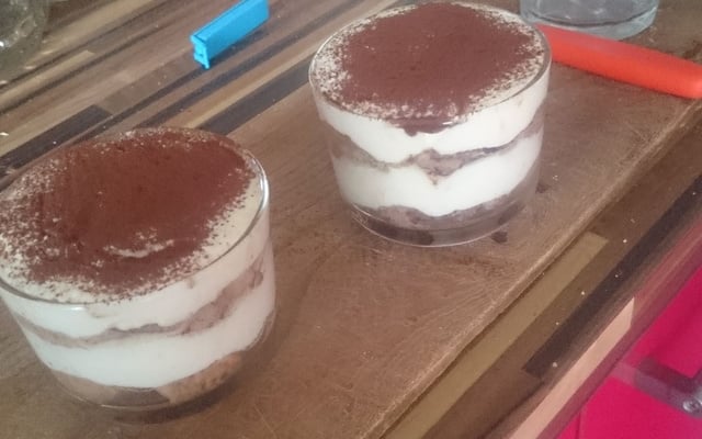 Tiramisu au chocolat au lait et chocolat noir