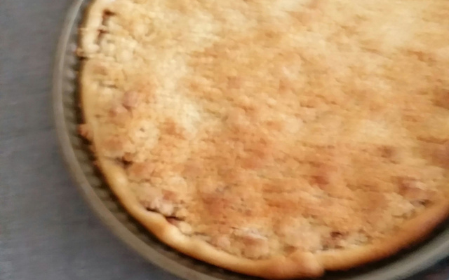 Tarte crumble aux pommes flambées