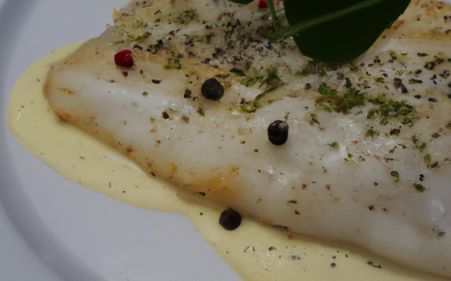 Turbot de Bretagne à blanc, rehaussé de poivre