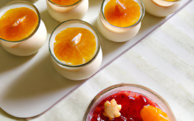 Verrines de panna cotta à la confiture de clémentines