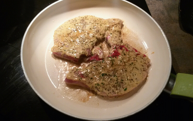 Cote de porc à la moutarde
