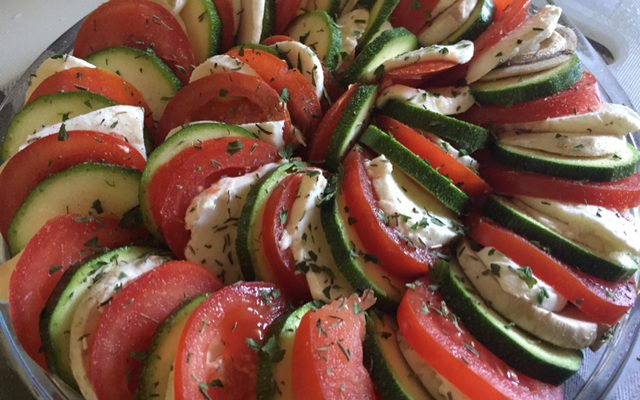 Tian de courgettes et de tomates