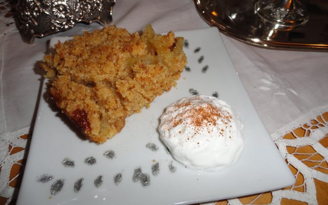 Crumble aux pommes et raisins secs