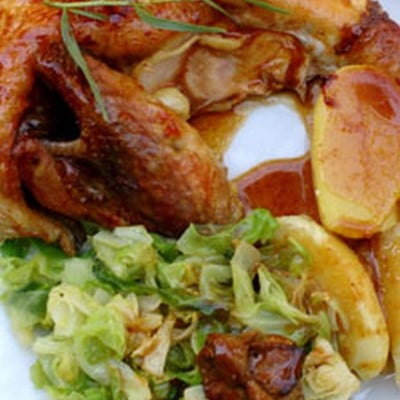 Pintade estragon, chou nouveau