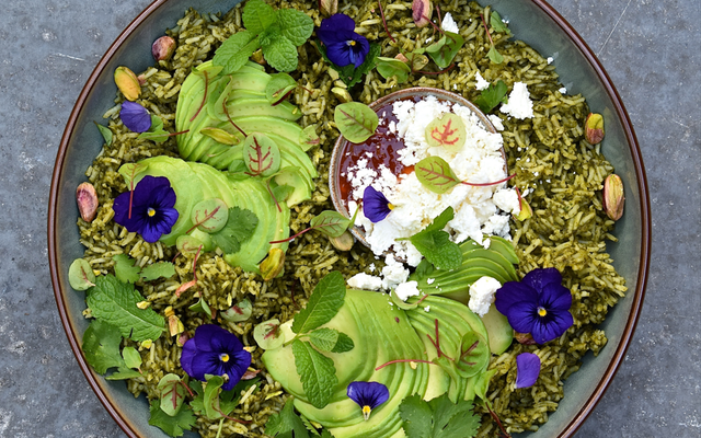 Riz vert à l'avocat
