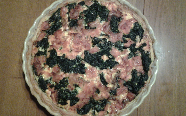 Tarte épinard et duo de saumon