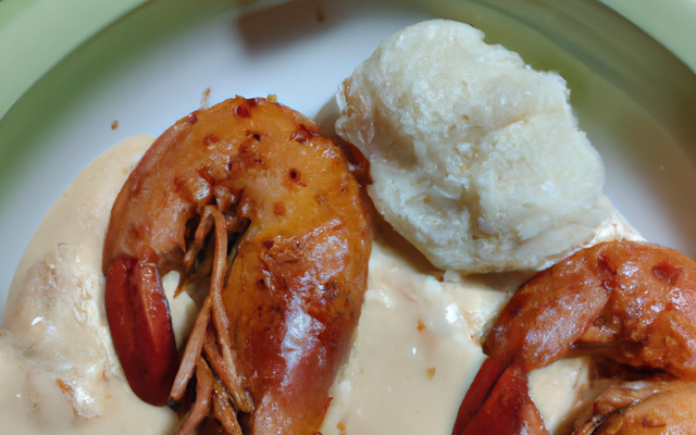 Grosses crevettes et lait de coco