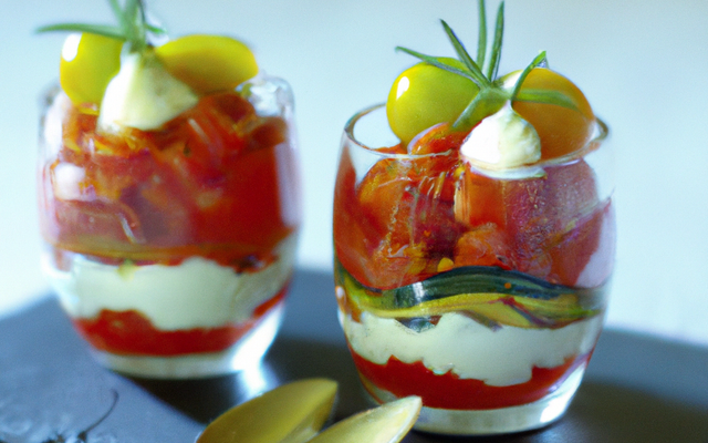 Verrines tomate chèvre courgette de Sophie