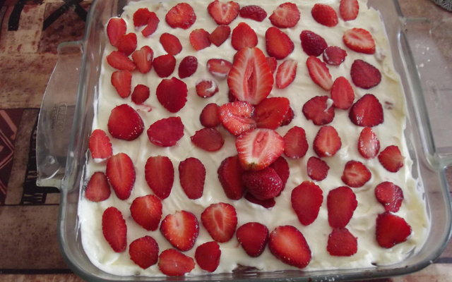Tiramisu aux fraises et aux sablés