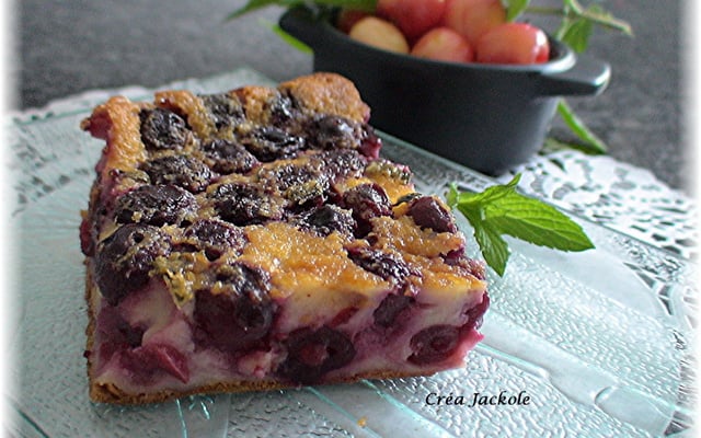 Clafoutis aux cerises et à la menthe