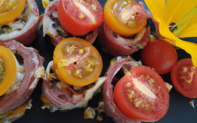 Maki de viande des grisons, FOL EPI et tomates confites
