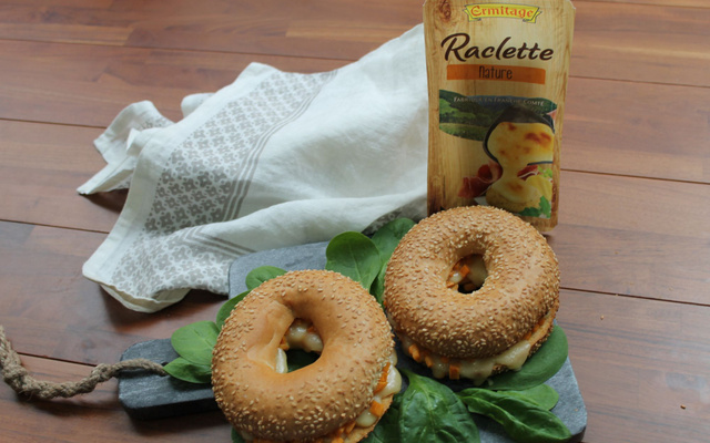 Bagel patate douce et fromage à raclette
