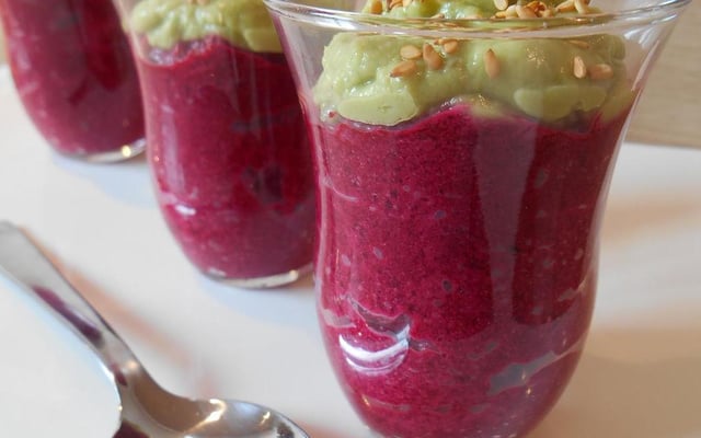 Verrine betterave rouge & avocat