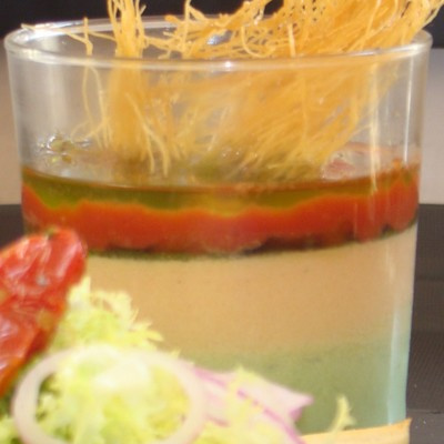 Duo de panacotta pesto tomates