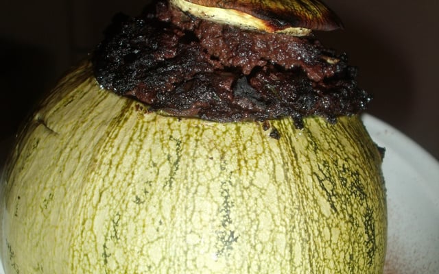 Courgettes farcies au boudin noir