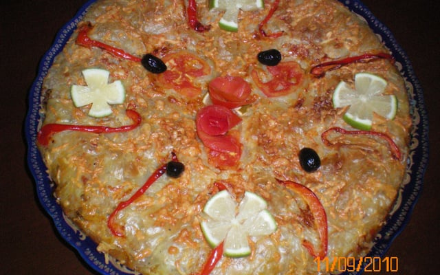 Cornet de crêpes épicé au poulet et curry vert