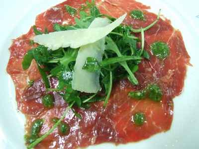 Carpaccio de bœuf au pesto