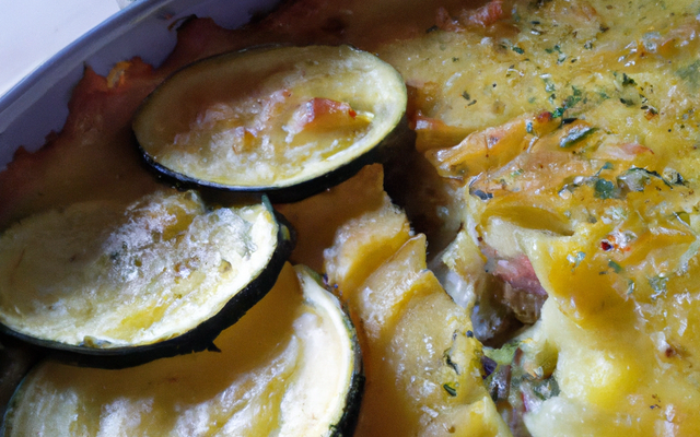 Gratin de patate et courgettes à la moutarde