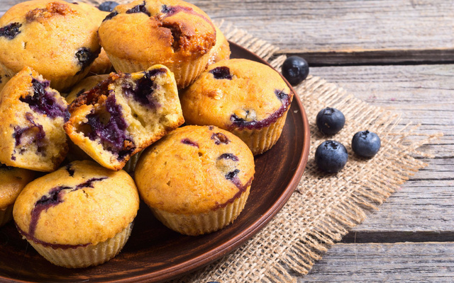 Muffins aux myrtilles et sucre de canne
