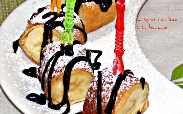 Crêpes roulées à la banane