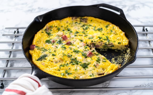 Frittata aux épinards et au jambon